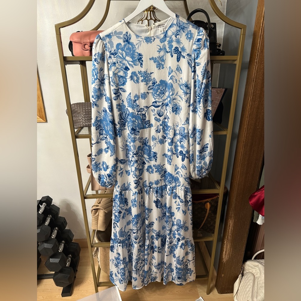 Floral modest Blue dress With love Leena